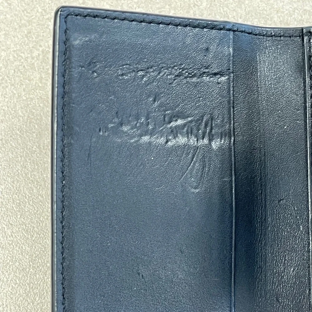 Saint Laurent 6 Row Navy Leather Key Case - Preowned